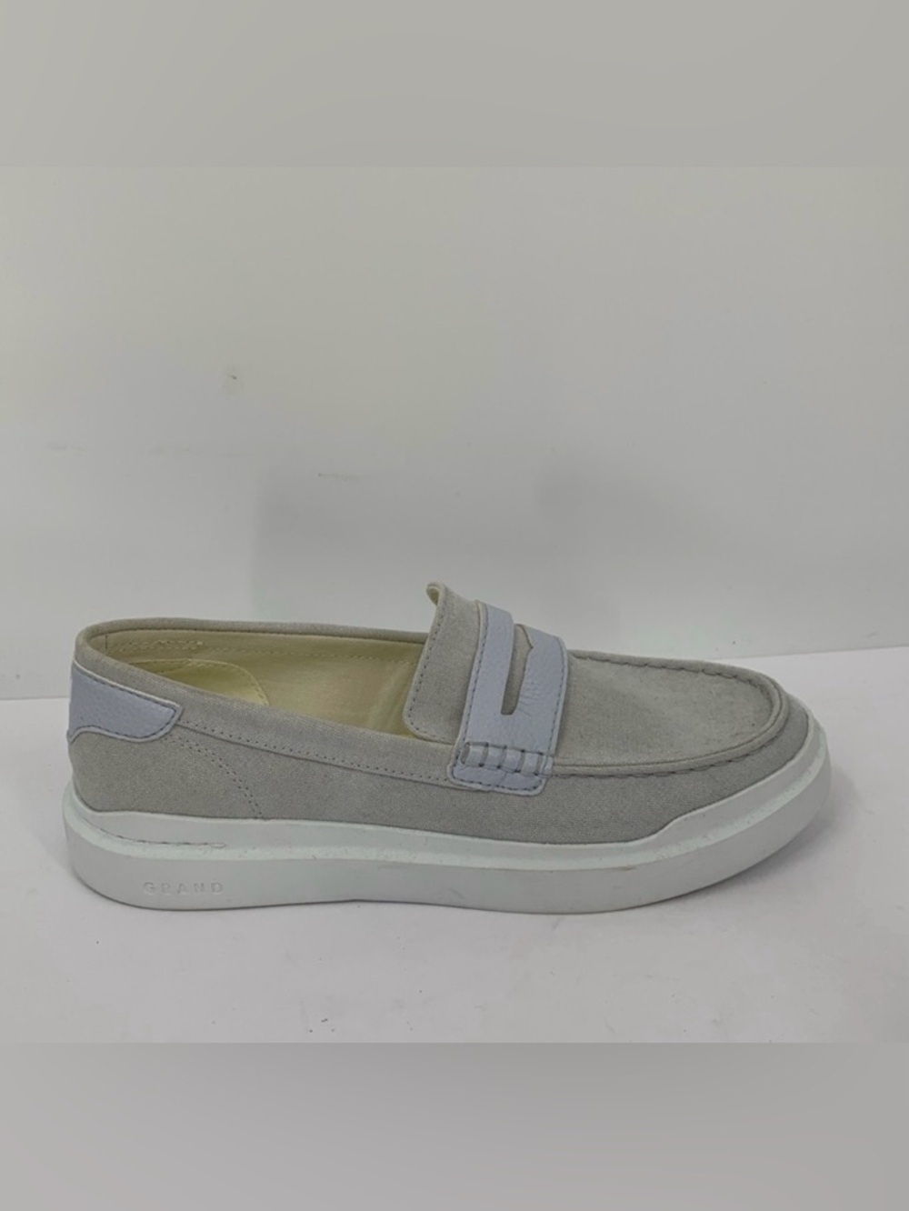 Cole Haan Grandpro Rally canvas penny loafer shoe sneaker light blue women 9.5